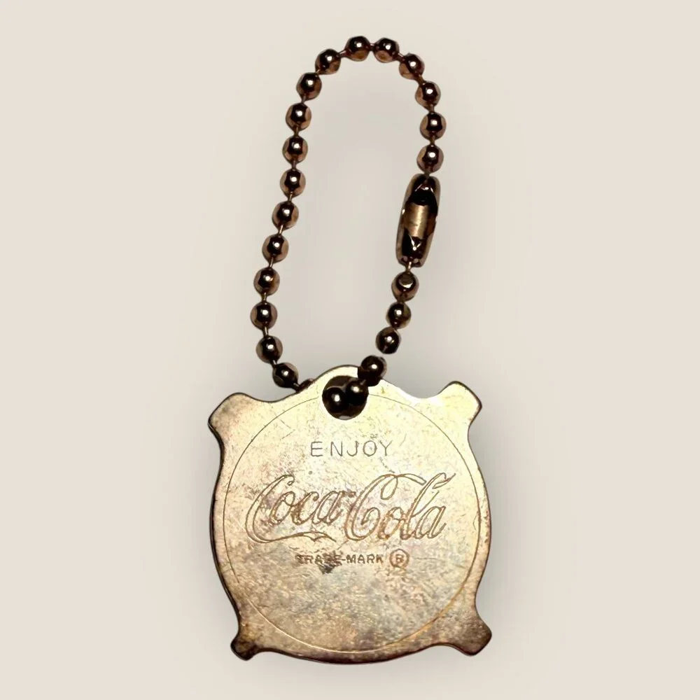 Vintage Coca-Cola Pocket Screwdriver Keychain 4 Leaf Clover Design Ball Chain